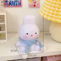 Cute white bunny night light with a blue scarf on a cozy wooden desk display - 4# Blue Scarf Rabbit