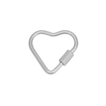 Silver stainless steel heart-shaped carabiner lock with screw mechanism for jewelry making - Small Heart / Steel