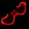 Detail of red LED glowing heart-shaped shutter glasses for vibrant party celebration night - Heart Red