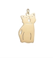 Detailed close-up of a high-quality golden cat-shaped titanium steel pendant for pets - Gold Cat