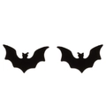 Minimalist black bat earrings in stainless steel for Halloween fashion accessories - Bat Shape (388) / Black