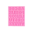 Molde de silicona rosa con 26 letras del alfabeto para decoración de tartas - #1-Estilo de Textura de Puntada / Rosa