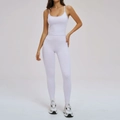 Women's light purple yoga set with ribbed sports bra and high-waisted leggings - S / Vest 2 + Pants — Romantic Purple
