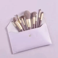 12-teiliges violettes Make-up-Pinsel-Set mit passender Tasche und goldenen Akzenten - Violette Süßkartoffel 9-teiliges Set + Umschlagtasche