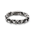 Bracciale da uomo in acciaio al titanio con catena a O e finitura lucida vintage - 22.5cm (KB115375-BD)