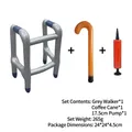 Inflatable walker and cane accessory set with hand pump for costume parties - Walker and Brown Cane Set with Pump