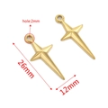 Golden stainless steel star cross pendant charm 26x12mm for DIY jewelry making - 26mm*12mm / Gold