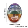 Handcrafted oval chakra stone pendant with layered natural crystals, 40mm x 30mm size - 30X40mm Oval Worry Stone