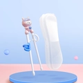 Pink cartoon training chopsticks set for toddlers with portable clear storage box - Rabbit Training Chopsticks With Box