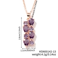 Rose gold necklace with purple teardrop gemstones and length specifications - Rose Gold - Purple Stone