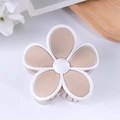 Pinza per capelli a forma di fiore beige e bianco per acconciature eleganti e raffinate - Rosa Loto