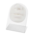 Silicone nose and mouth piercing model in matte white on transparent acrylic stand - Model + Display Stand / White