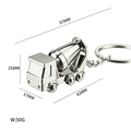 Polished silver metal cement mixer truck keychain variant with dimensions 97mm and 50g weight - X-2048 Concrete Mixer Truck