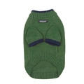 Jersey grueso de terciopelo de conejo para mascotas en verde con bordes azul marino - S / Multicolor Verde Amarillo