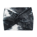 Bohemian 18cm wide knotted headband featuring a grey and black marble tie-dye print - Gray White Tie-Dye