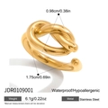 Detalle del anillo de nudo en acero inoxidable oro 18K, medidas 1,75 cm y peso de 6,1 g - Dorado (JDR0109001)