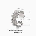 Anello regolabile a margherita in acciaio inossidabile argento da donna - Anello Girasole Color Acciaio
