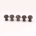 Set of five natural grey and red striped agate stone mushroom crafts for DIY jewelry - Red Grass Flower Stone / 15*20mm