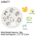 White silicone mold with bear frog and bee shapes for chocolate and resin DIY - 1# Animal Mix (Gray)
