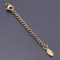 Golden stainless steel 5cm extension chain with lobster clasp and S.STEEL tag - S1651 Twisted Oval Tag With Clasp / Gold