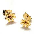Minimalist golden daisy flower stud earrings made of high-quality titanium steel - Gold Daisy Pin (Single)