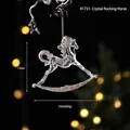 Sparkling crystal acrylic carousel horse Christmas hanging ornament with silver glitter accents - Crystal Horse