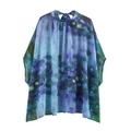 Blusa in chiffon da donna con stampa ninfee stile pittura a olio e maniche a pipistrello - XS / Viola