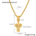 Gold plated long box chain necklace with Y-shaped zircon and Czech diamond pendant - Letter Y Necklace