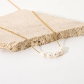 Exquisite 18K gold plated stainless steel necklace with five natural freshwater pearls - Pearl Necklace (af)
