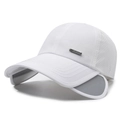 Weiße schnelltrocknende Baseballkappe mit ausziehbaren Visieren und Mesh-Einsätzen - Verstellbar / Weiß