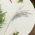 Close-up of a 38g silver sequined glitter branch for DIY Christmas tree decoration - Silver