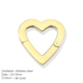 Fermoir cœur plaqué or 14K pour bijoux DIY, boucle en acier inoxydable 12x12mm - Fermoir Cœur Or 14K (YP47635)