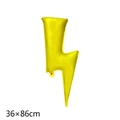 Golden lightning bolt foil balloon for birthday party decorations, size 36x86cm - Gold Lightning