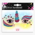 Unicorn glitter face gems sticker set with pink stars and colorful rainbow face art - Valentine Unicorn Rainbow Brows