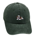 Dark green vintage washed baseball cap featuring cute cartoon puppy dog embroidery - M (56-58cm) / Army Green