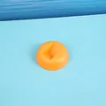 Vibrant orange circular base stand with rectangular slot for jewelry display case - Orange Round Base