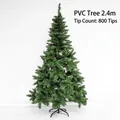 2.4m artificial green PVC Christmas tree with 800 tips and foldable metal stand - 240cm Green PVC Tree