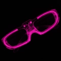 Pink glowing LED shutter glasses for Christmas parties with bright EL wire lighting - Pink