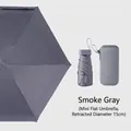 Mini flat smoke gray sun umbrella with matching hard shell storage case and 15cm size - Box Packaging / Smoke