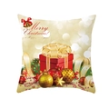 Christmas pillow cover with gold and red ornaments and Merry Christmas text - Radiant Gold Red Xmas