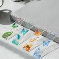 Set of four transparent acrylic butterfly diamond painting bookmarks with floral patterns - Clear Seasonal Butterfly
