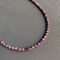 Bohemian purple stone necklace featuring gold beads and cylindrical natural beads - 15#