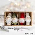 Set di 4 gnomi di Natale in feltro rosso, verde e bianco in una scatola regalo - Stile C (Set da 4 pezzi)