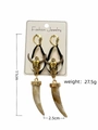 Pendientes de calavera de toro vintage con colgante de colmillo - Cabeza de Toro Colmillo Blanco