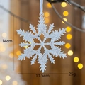 Sparkly transparent acrylic snowflake ornament with white ribbon for Christmas tree decor - Snowflake No.2 / 14x11.5cm/25g