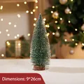 Mini artificial Christmas tree with snow effect and wood base in 9x26cm size - Cedar Tree 25CM
