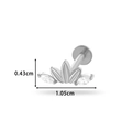 Silver stainless steel clover earring with clear zircons, size 0.43cm by 1.05cm - Fan Crown Pattern (0159-11#) / Silver