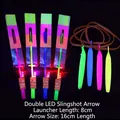 LED double flash catapult arrow toy set in blue, pink, yellow and green colors - Large Straight Handle (Double Flash)