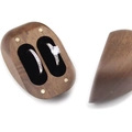 Double slot heart walnut wood ring box with black velvet interior and magnetic closure - Heart Double Slot Black Walnut