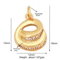 Elegant 18K gold plated copper pendant with micro-set zircon stones in irregular oval shape - Zirconia Letter E